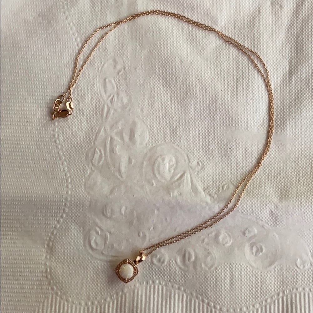 Opal and rose gold necklace